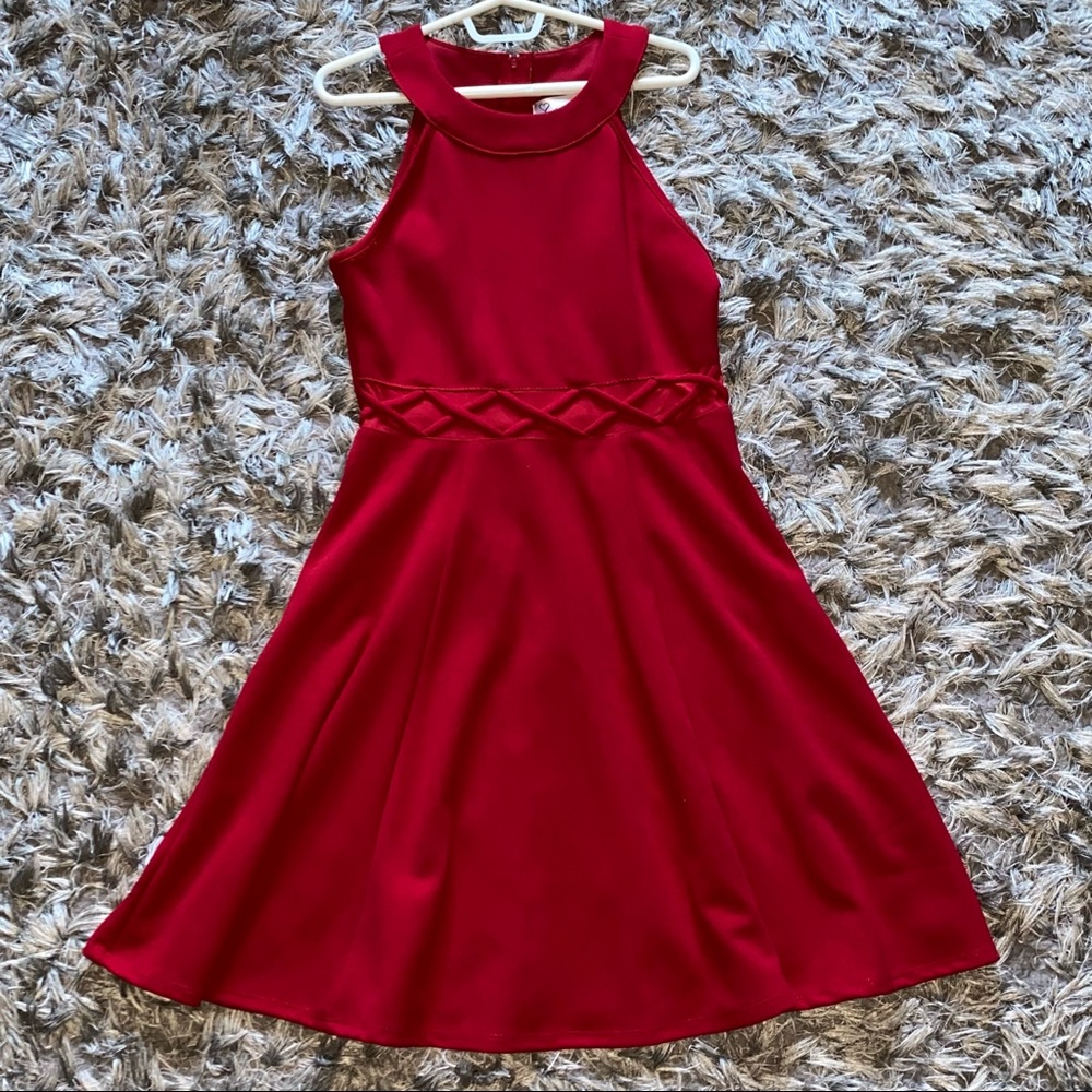 10 Girls Red Holiday Christmas Church Dress worn once. Boutique. Size 10